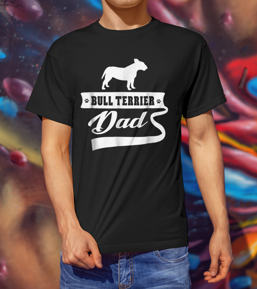 Bull Terrier Dad Mens Animal Dogs T-Shirt