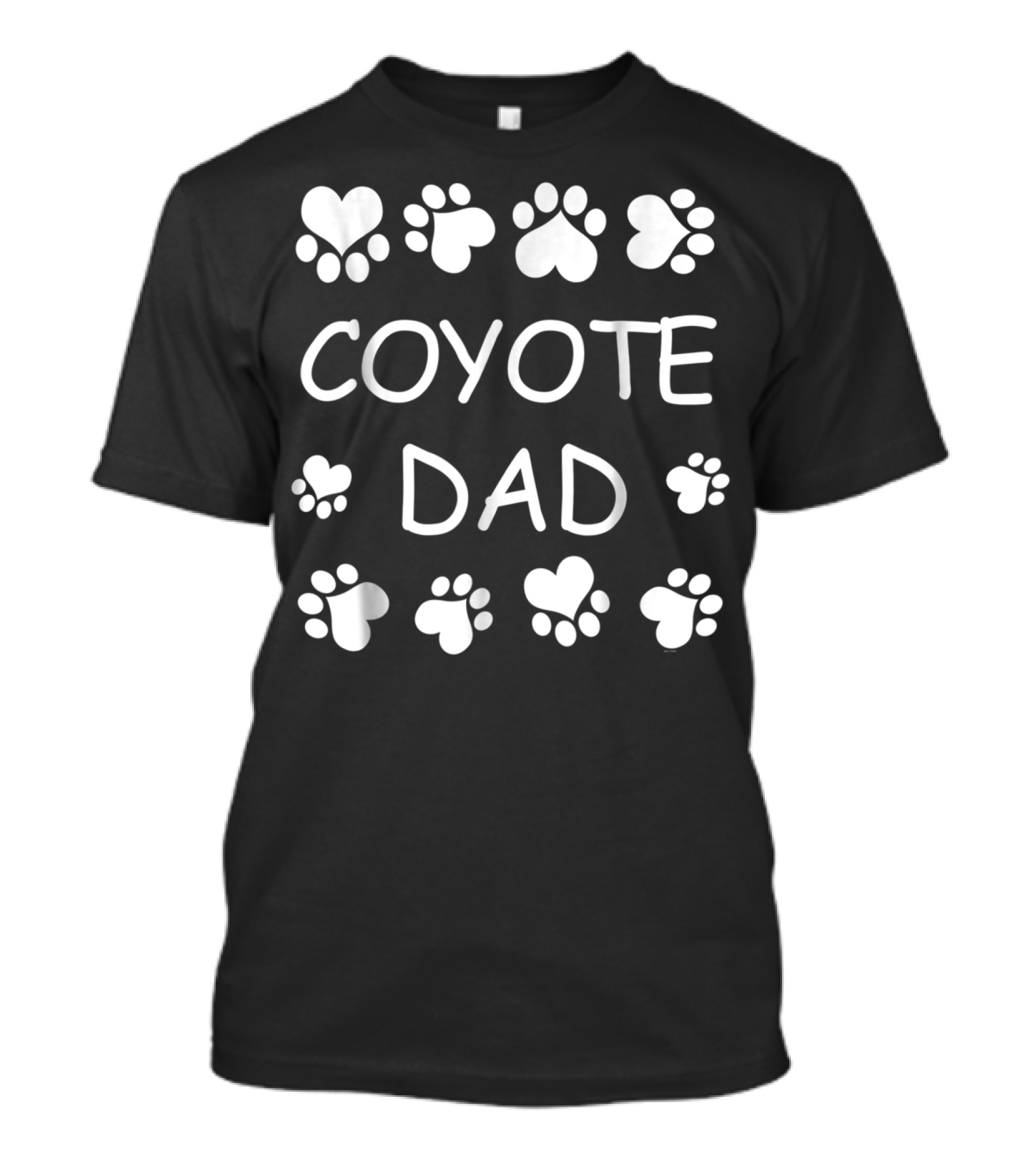 Coyote Dad Paw Print Lovers Christmas Birthday T-Shirt