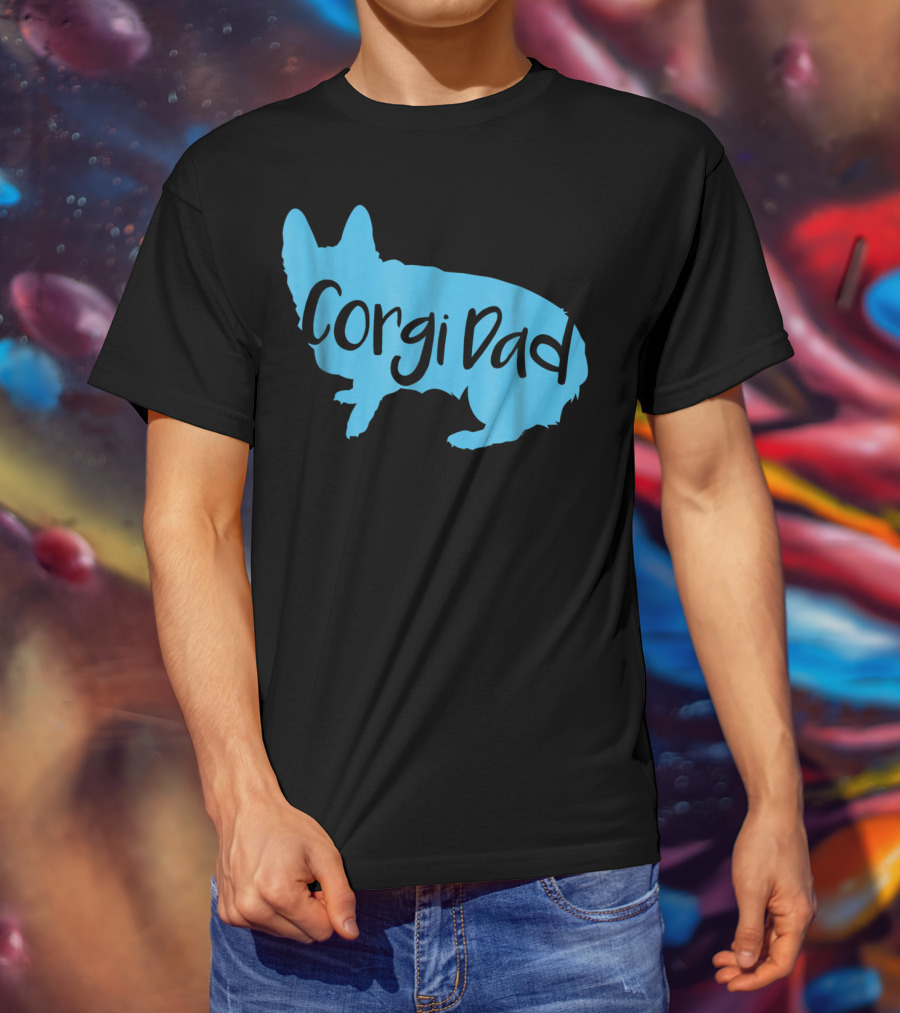 Cute Corgi Dad CorgiLover Welsh Pembroke Dog T-Shirt