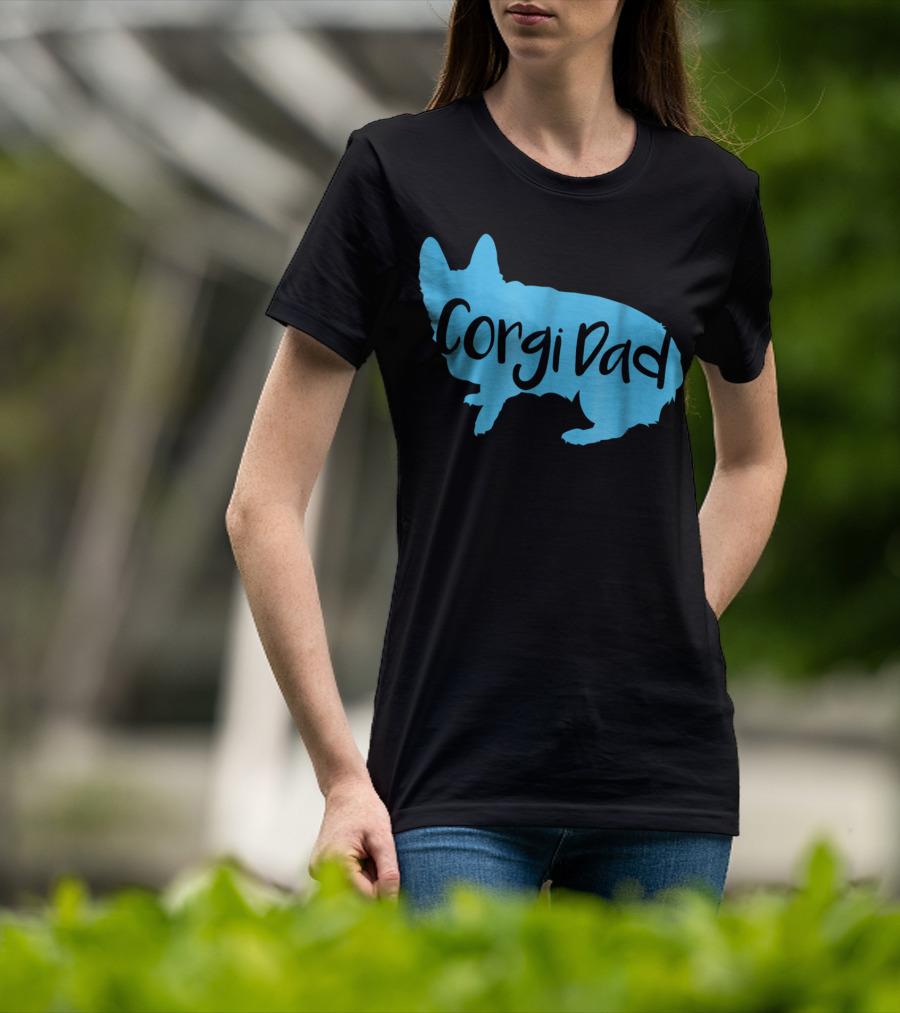 Cute Corgi Dad CorgiLover Welsh Pembroke Dog T-Shirt
