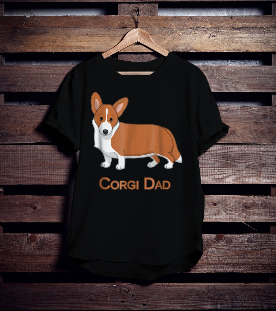 Corgi Dad Red Cardigan Welsh Dog Lovers 76 T-Shirt