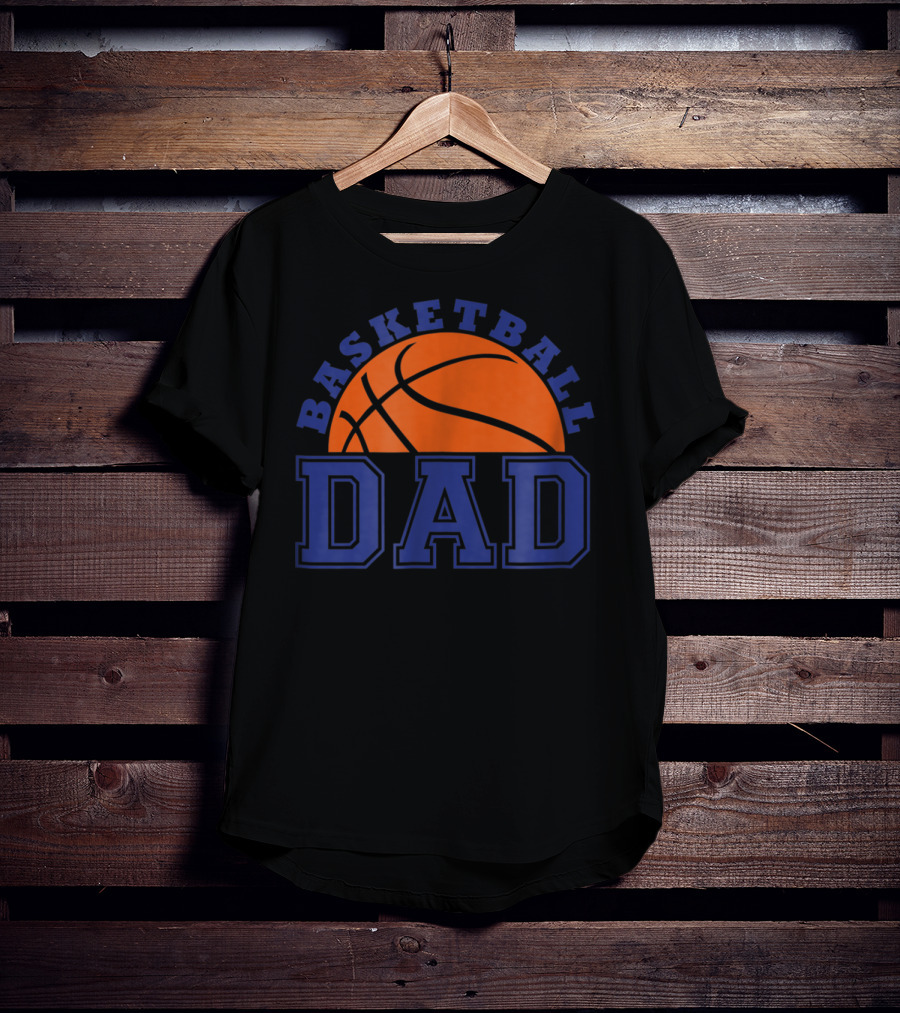 Basketball Dad Orange And Blue Basketball T-Shirt