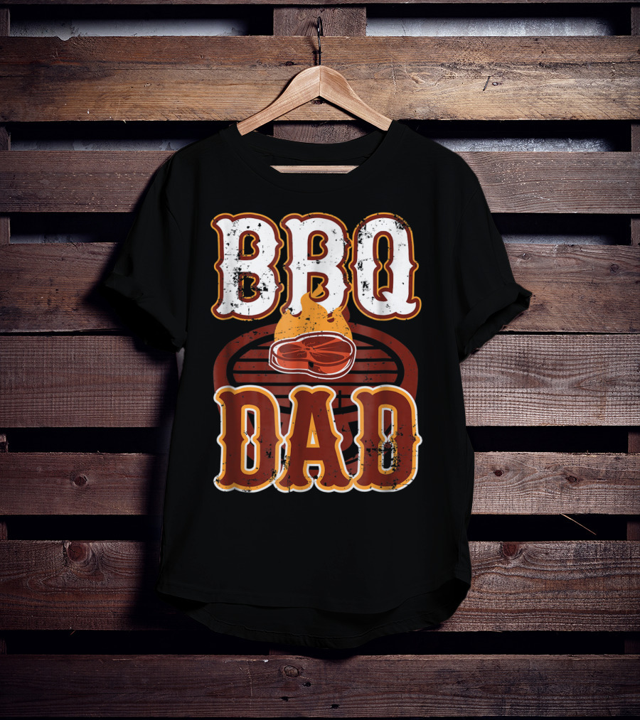 BBQ Dad Steak Grilling Flame Barbecue Dad T-Shirt