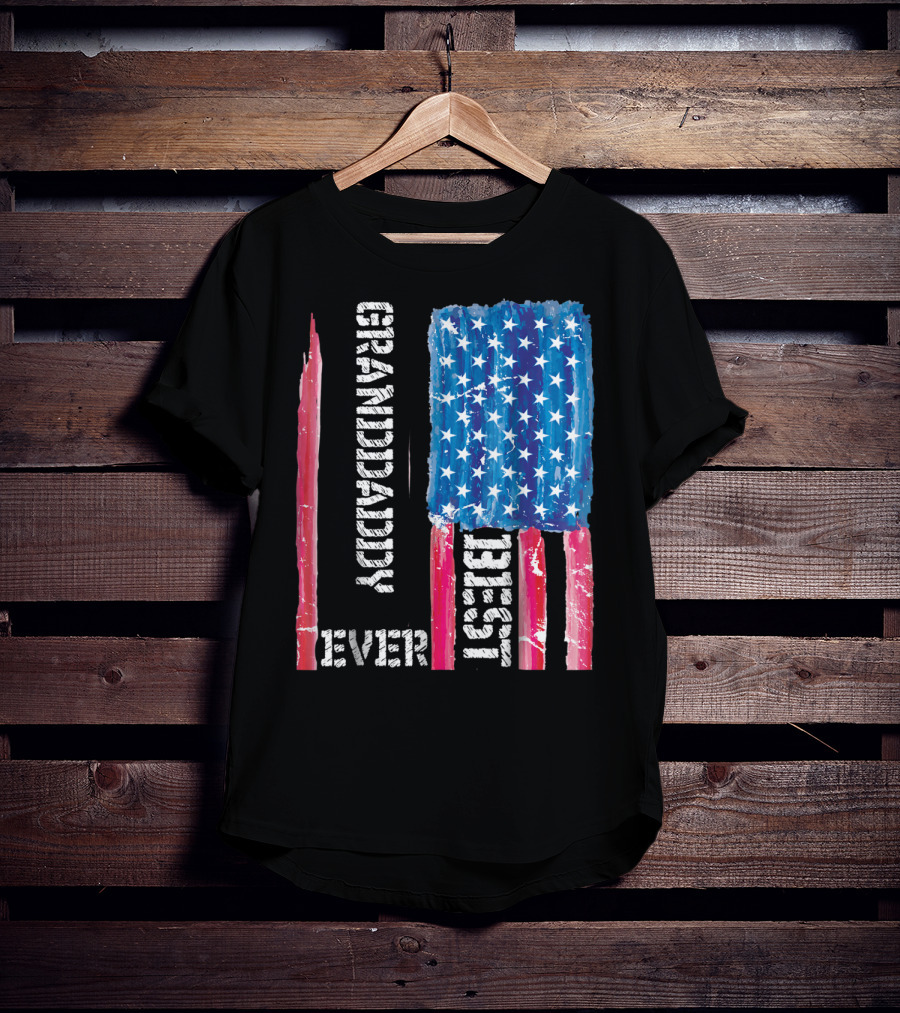 Grandaddy Best Ever Distressed American Flag T-Shirt