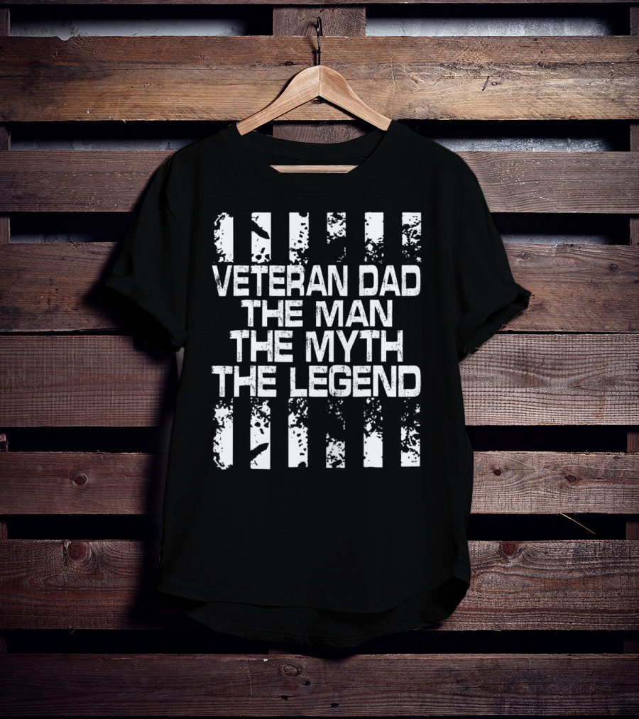 Veteran Dad The Man The Myth The Legend American Flag T-Shirt