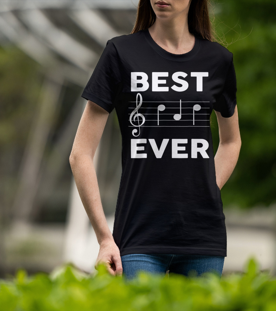 Best Music Dad Ever Best Ever Musician Piano Guitar Player T-Shirt