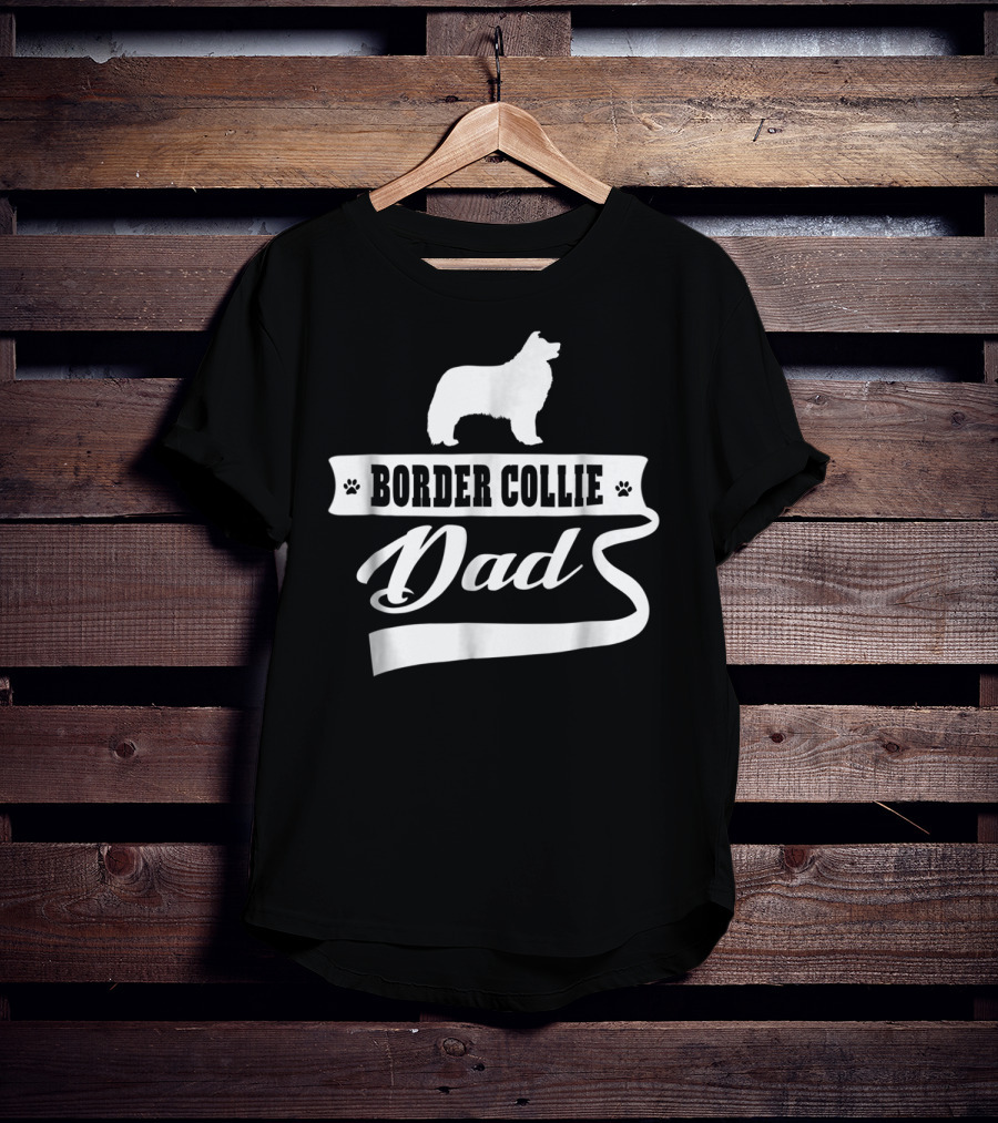 Border Collie Dad Dog Mens Animal Dogs T-Shirt
