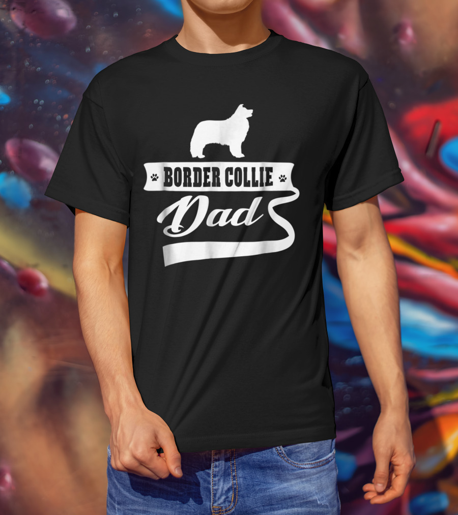 Border Collie Dad Dog Mens Animal Dogs T-Shirt
