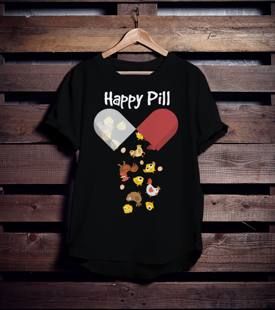 Happy Pill Chickens Capsule Fun T-Shirt