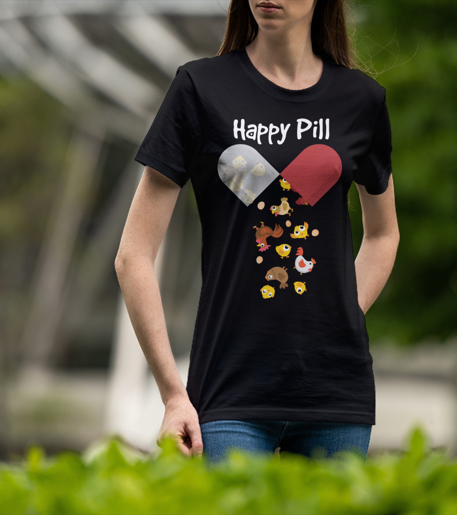 Happy Pill Chickens Capsule Fun T-Shirt
