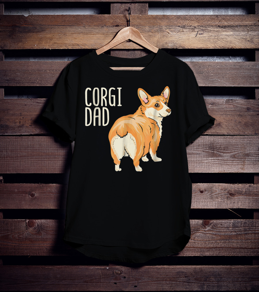 Corgi Dad Cute Dog Pet Owner Adopt Rescue T-Shirt