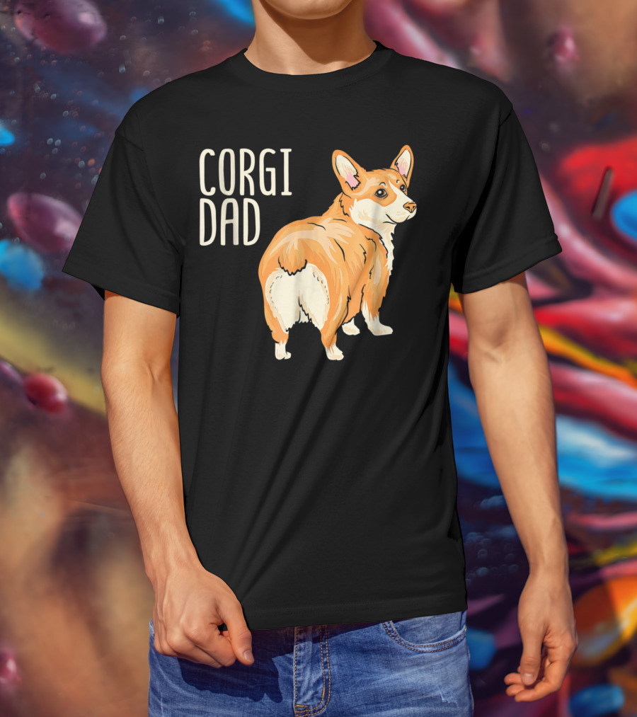 Corgi Dad Cute Dog Pet Owner Adopt Rescue T-Shirt