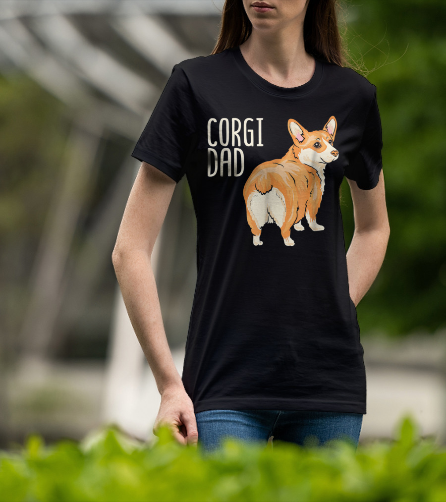 Corgi Dad Cute Dog Pet Owner Adopt Rescue T-Shirt