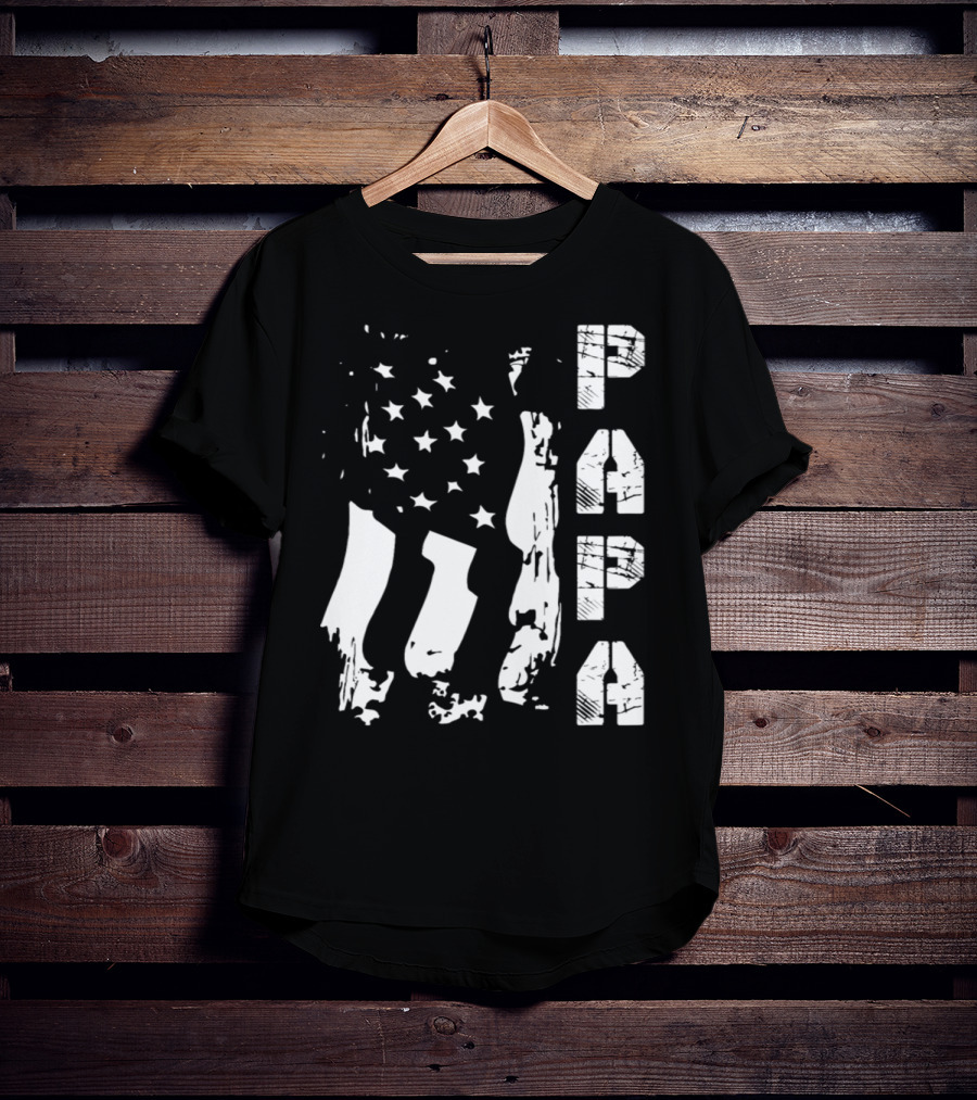 Papa Flag Father's Day S61 USA T-Shirt