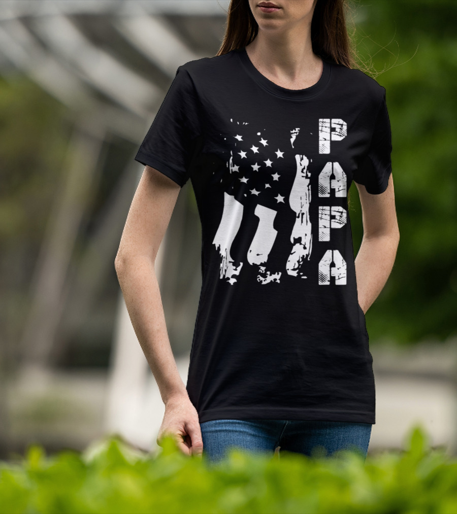 Papa Flag Father's Day S61 USA T-Shirt