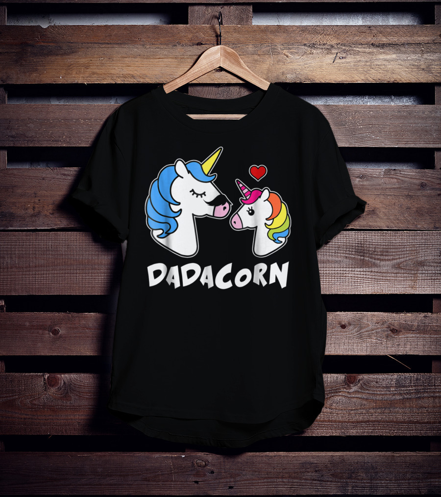 DADACORN Unicorn Dad And Daughter Love 33 T-Shirt