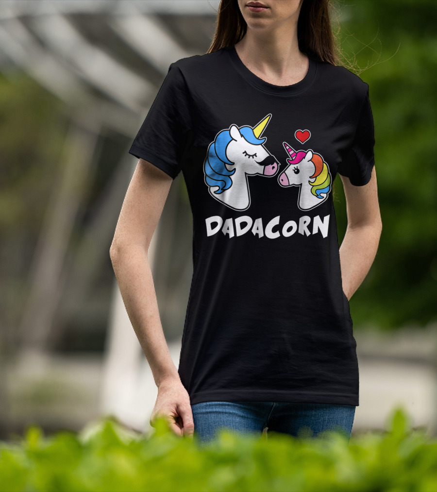 DADACORN Unicorn Dad And Daughter Love 33 T-Shirt
