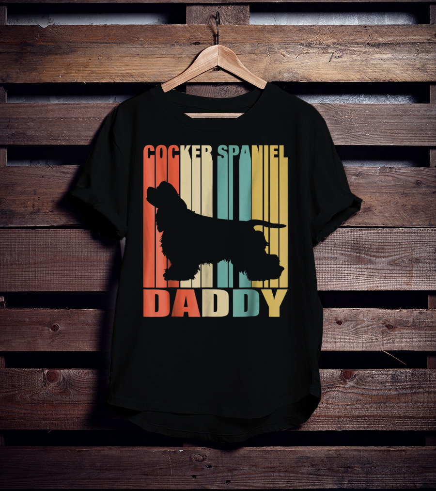 Cocker Spaniel Daddy Vintage Dog42 Love T-Shirt