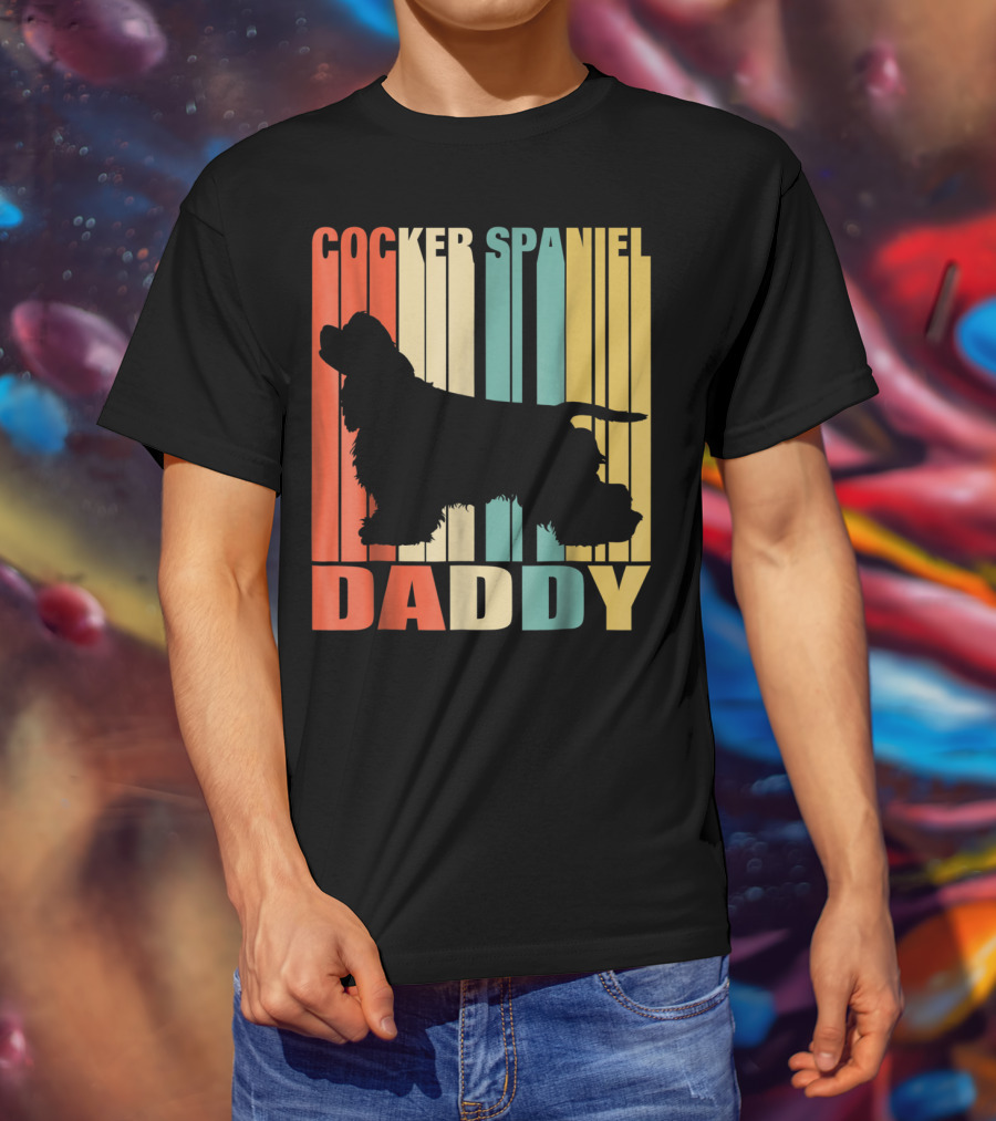 Cocker Spaniel Daddy Vintage Dog42 Love T-Shirt