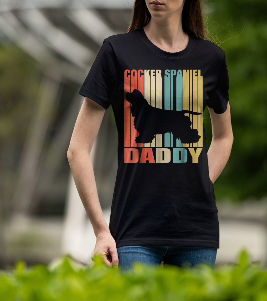 Cocker Spaniel Daddy Vintage Dog42 Love T-Shirt