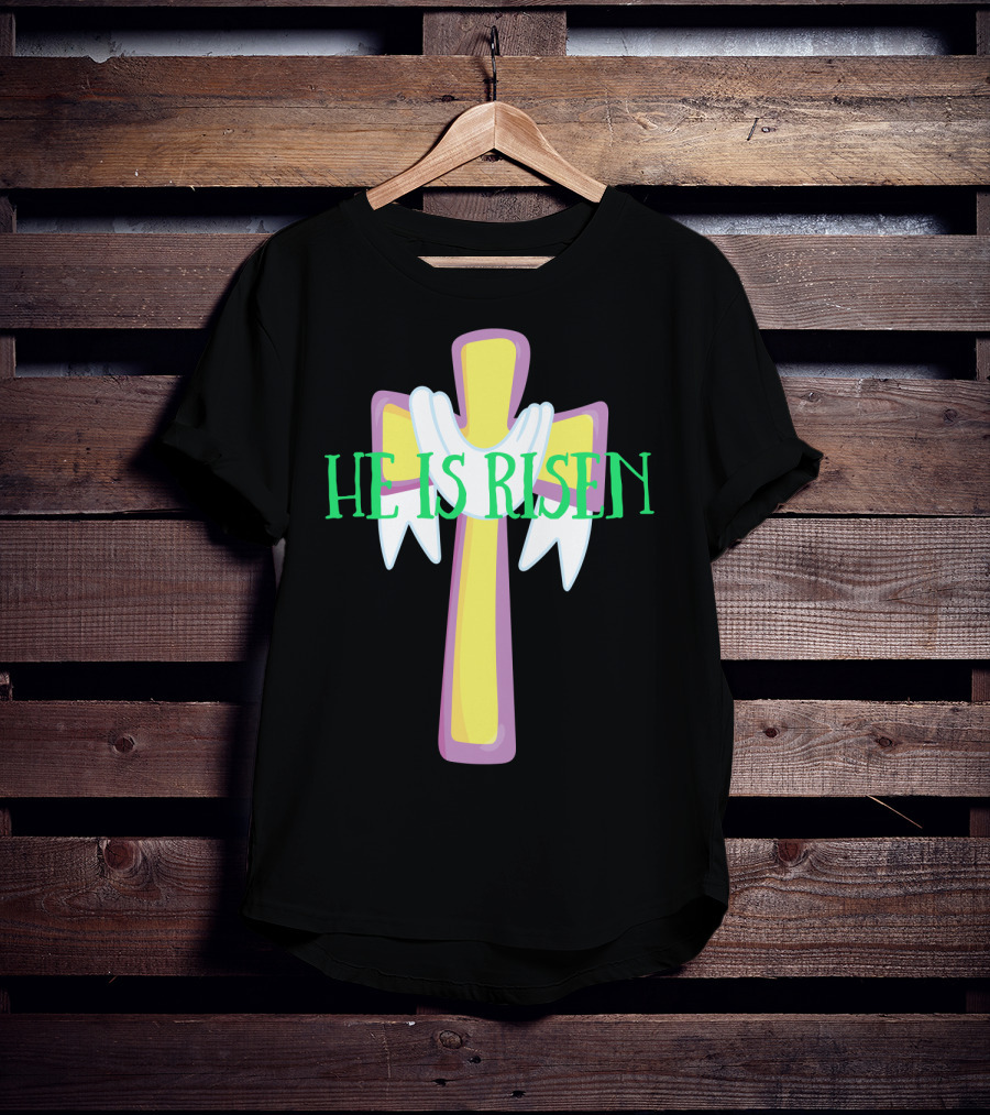 Easter He Is Risen Christian Cross Jesus Pastor Dad51 T-Shirt