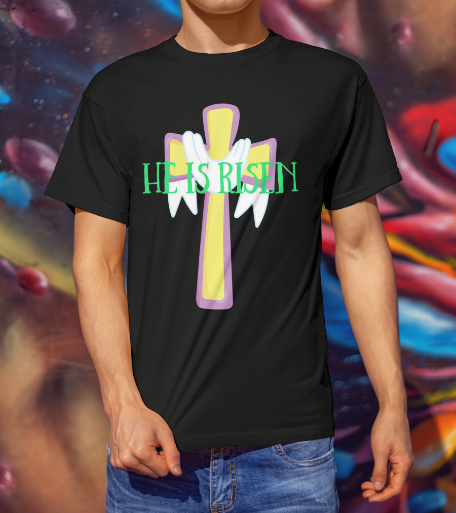 Easter He Is Risen Christian Cross Jesus Pastor Dad51 T-Shirt