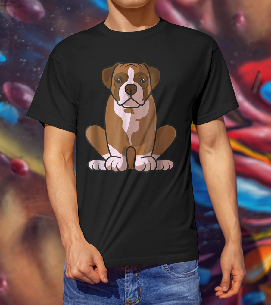 Boxer Dog Sitting Patiently For The Holidays T-Shirt