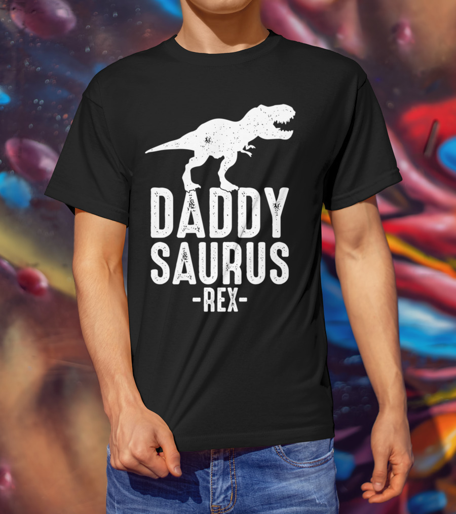 Daddysaurus Rex Daddy Dinosaur Pun T-Shirt
