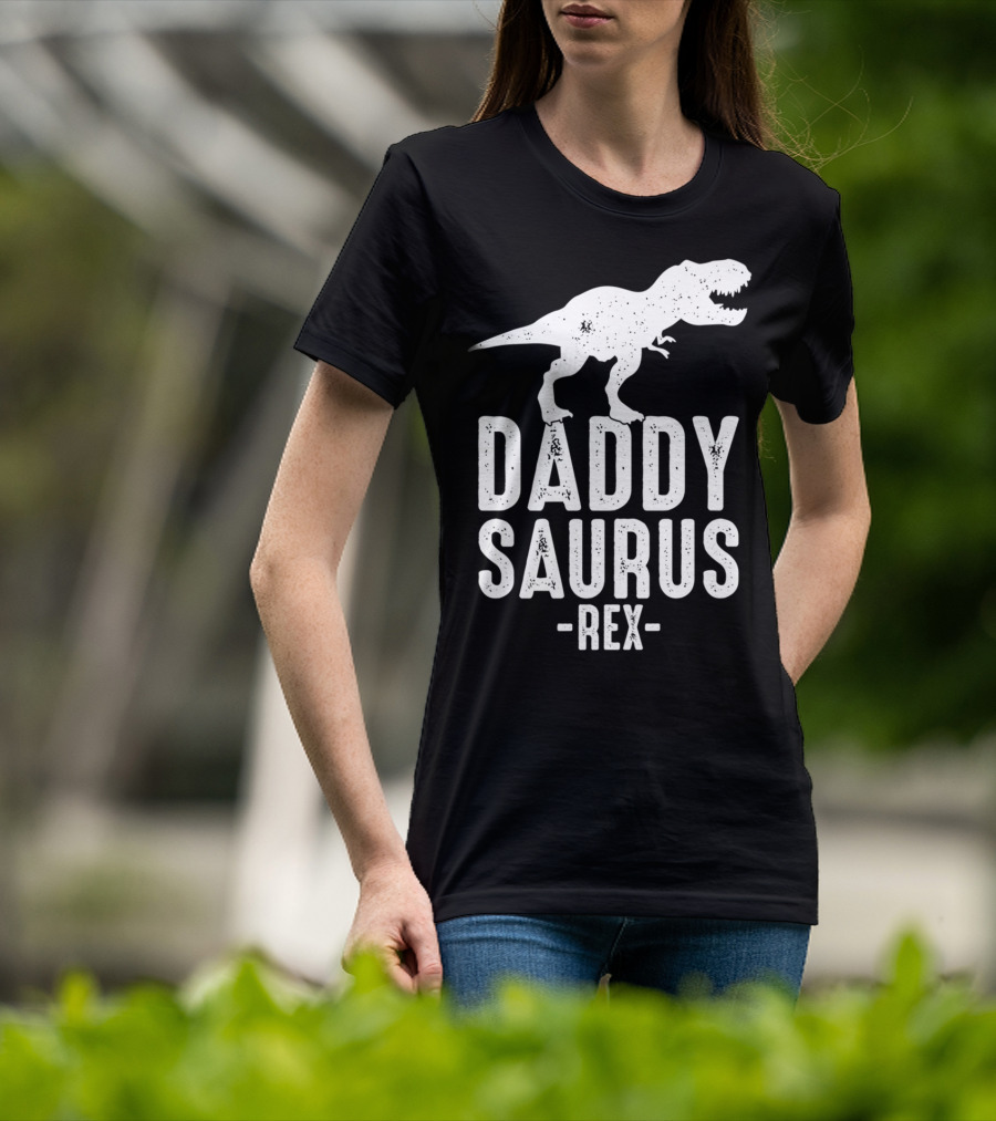 Daddysaurus Rex Daddy Dinosaur Pun T-Shirt