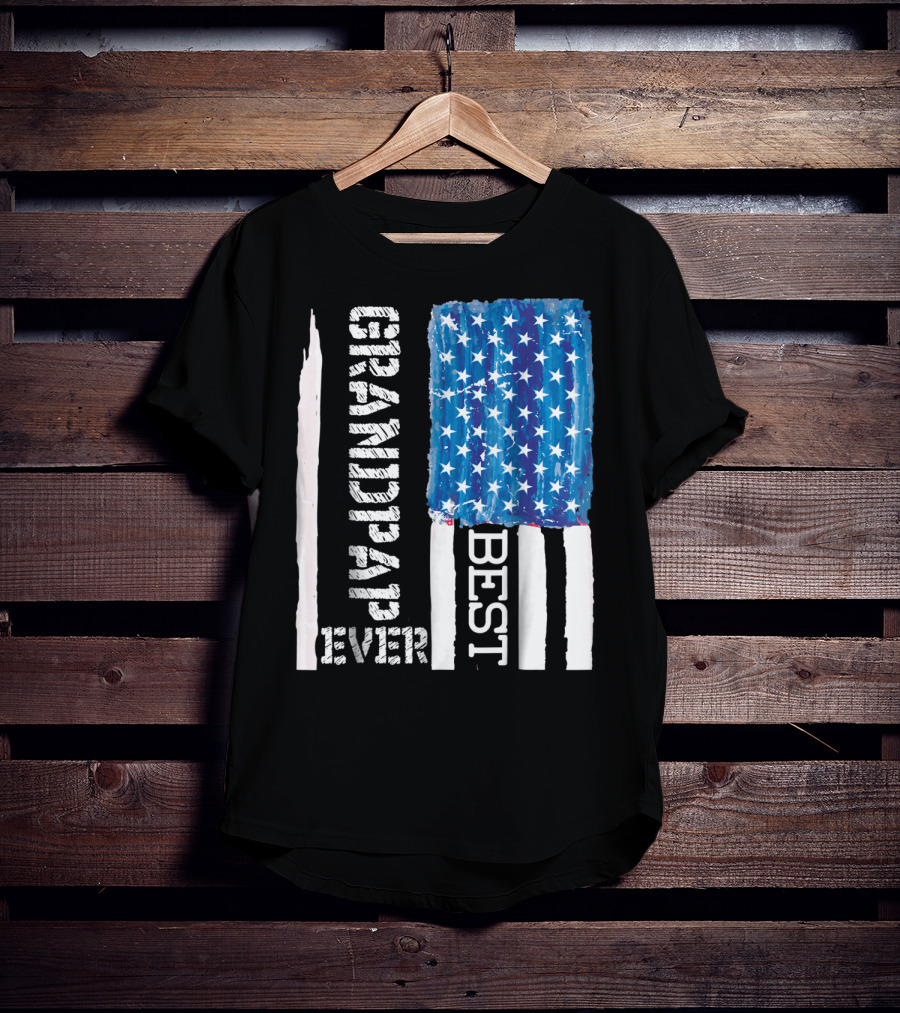 Best Grandpap Ever Distressed American Flag Design 68 T-Shirt