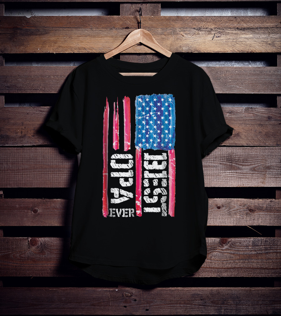 Best Opa Ever Patriotic Distressed American Flag T-Shirt