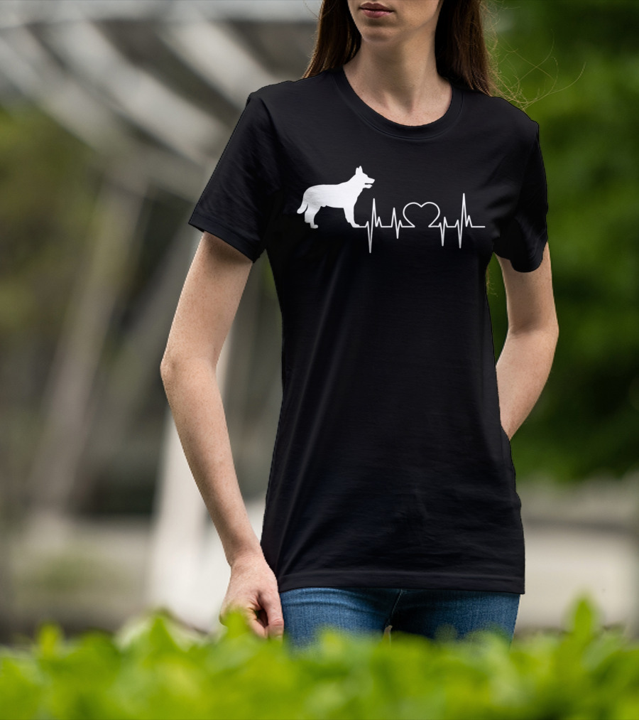 Blue Heeler Heartbeat Silhouette 28 T-Shirt