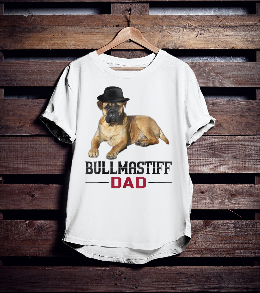 Bullmastiff Dad With Dog Lovers Hat T-Shirt