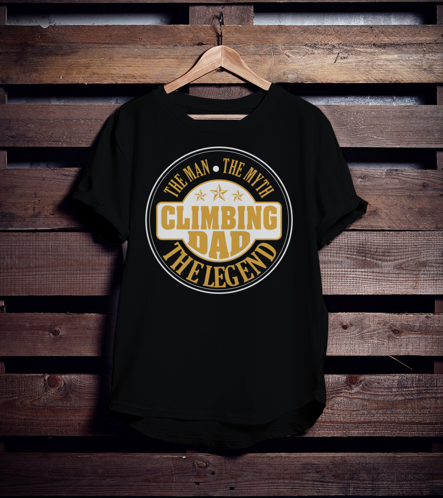 Climbing Dad The Man The Myth The Legend S37 Stars T-Shirt