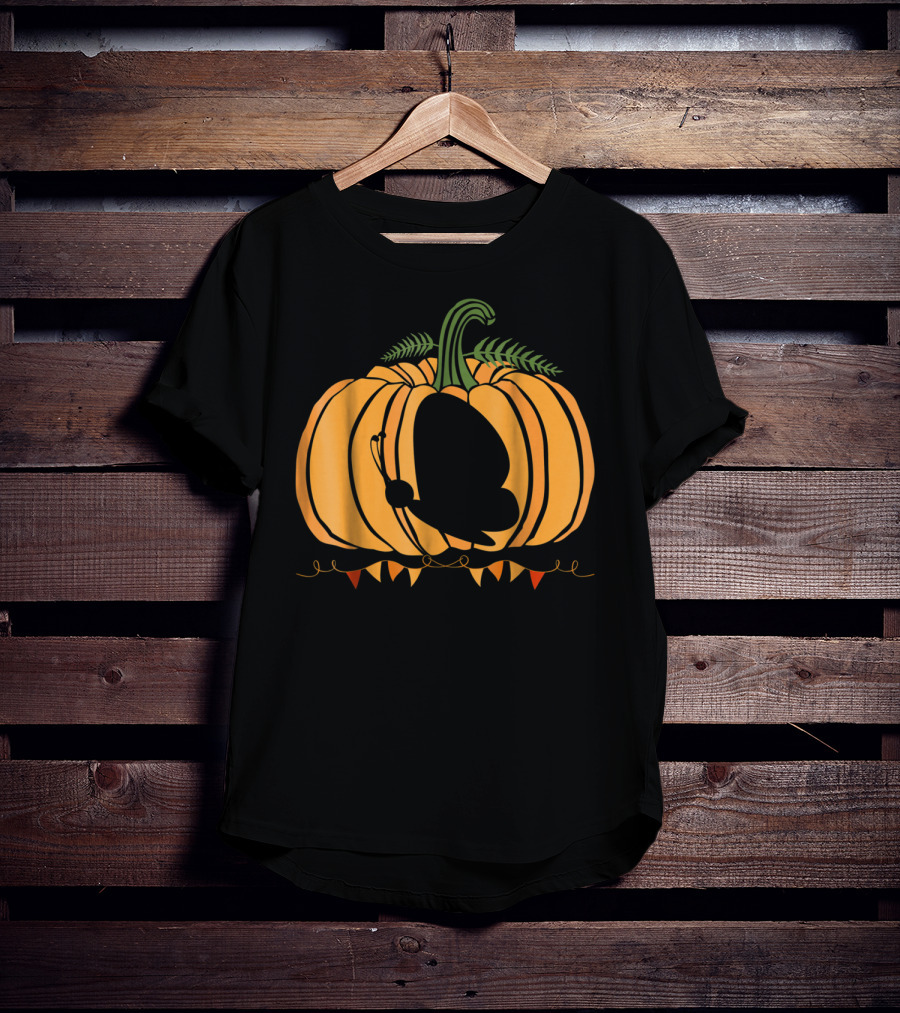 Cool Butterfly And Pumpkin Halloween For Kid Dad Mom T-Shirt