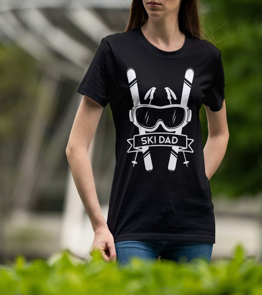 Ski Dad Cool Skiers Goggles And Poles T-Shirt