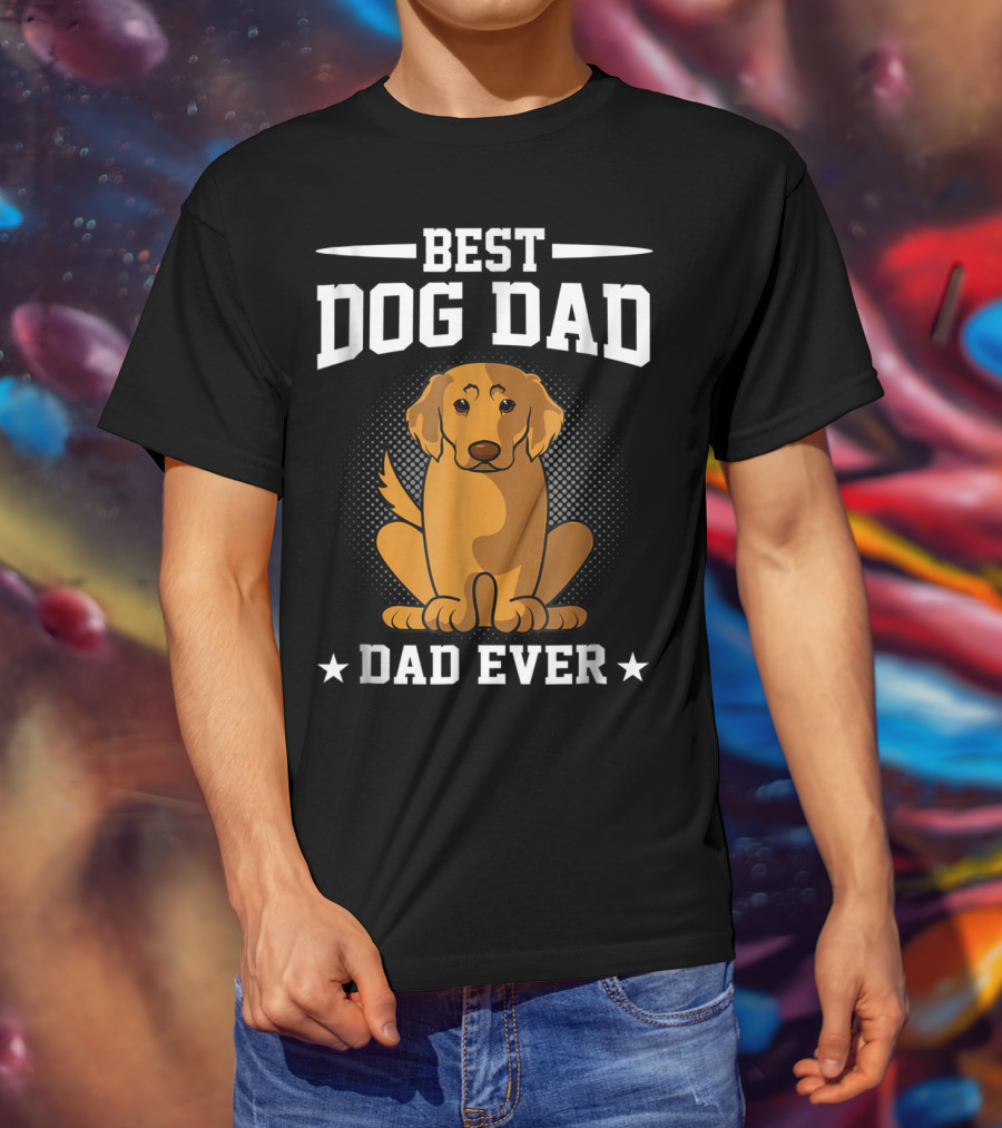 Best Dog Dad Ever Golden Retriever T-Shirt