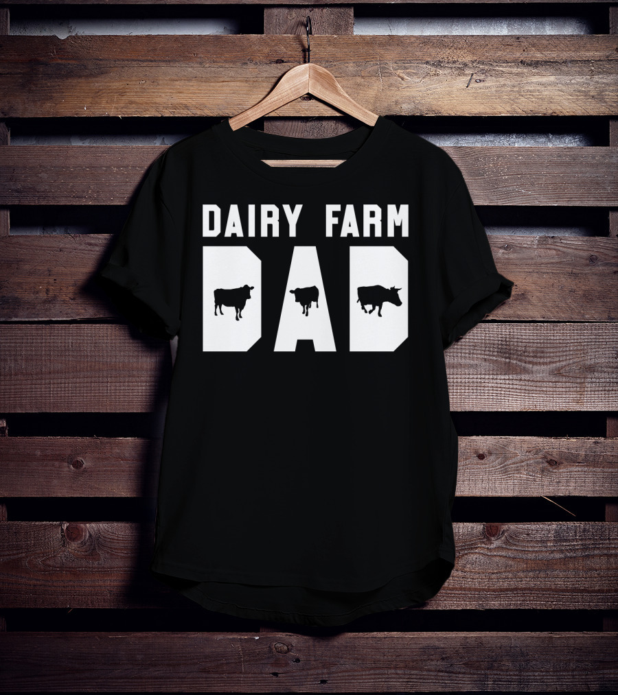 Dairy Farm Dad Funny Mens Cow Black12 T-Shirt