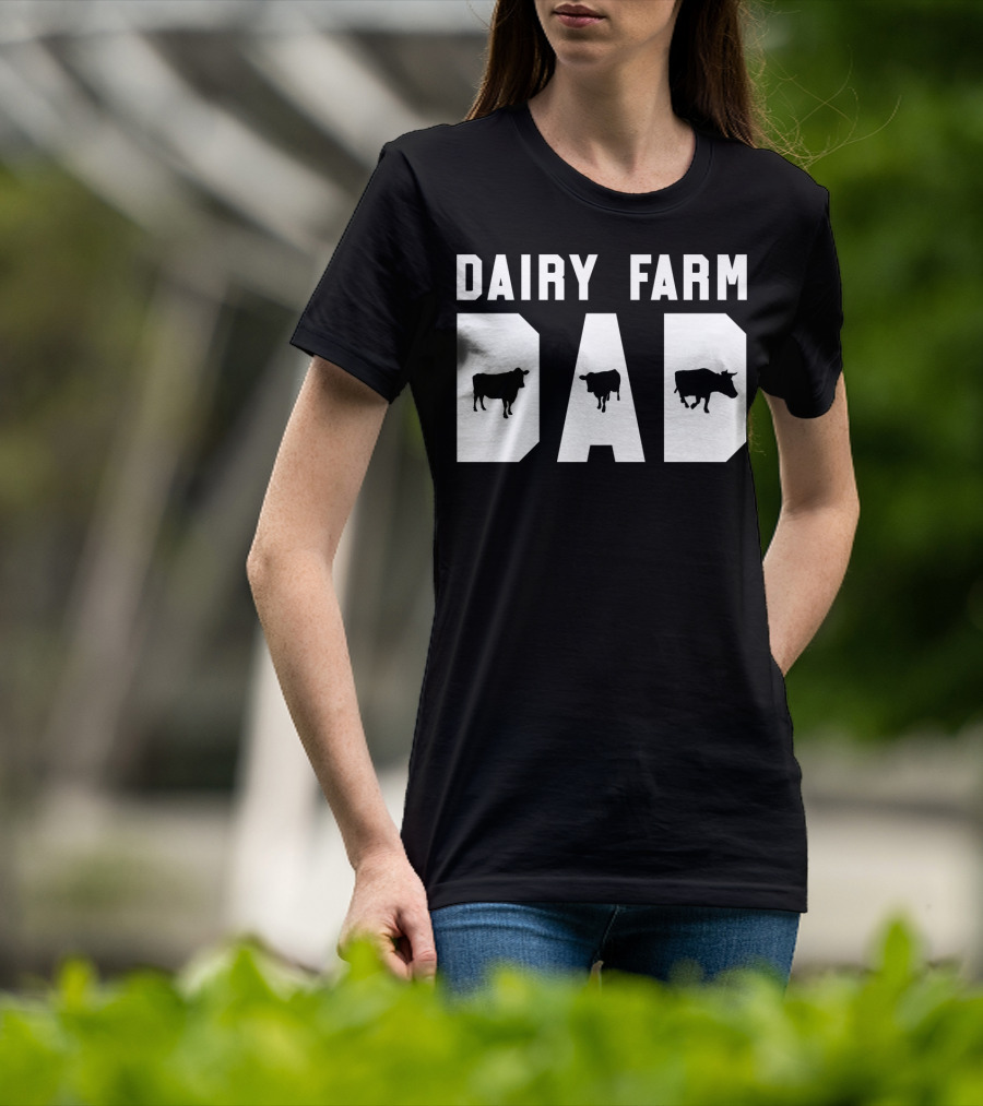 Dairy Farm Dad Funny Mens Cow Black12 T-Shirt