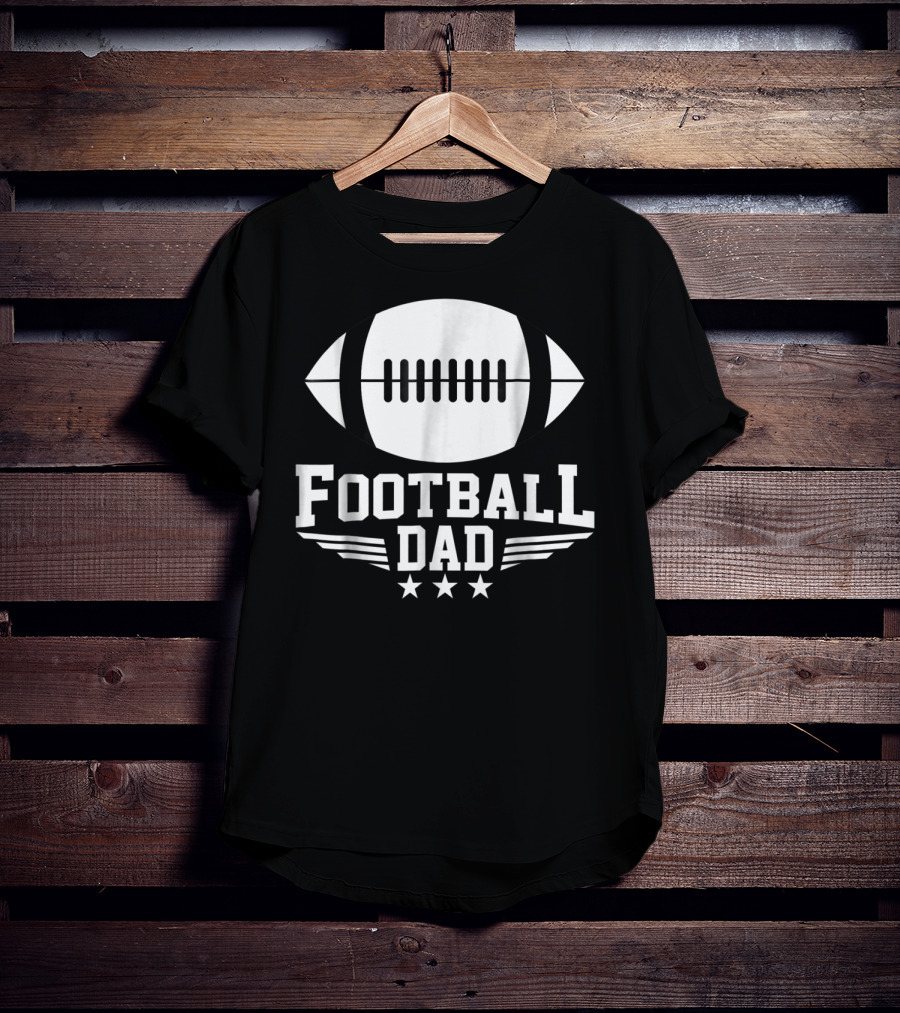 Football Dad Team Sports Daddy Stars And Football T-Shirt