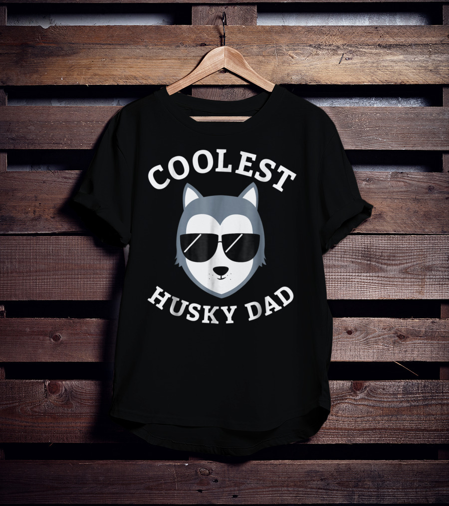 Coolest Husky Dad Wearing Sunglasses T-Shirt