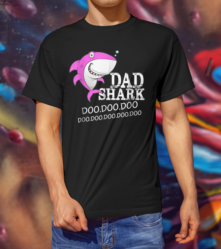 Dad Shark Doo Doo Doo Halloween Christmas Family Shark T-Shirt