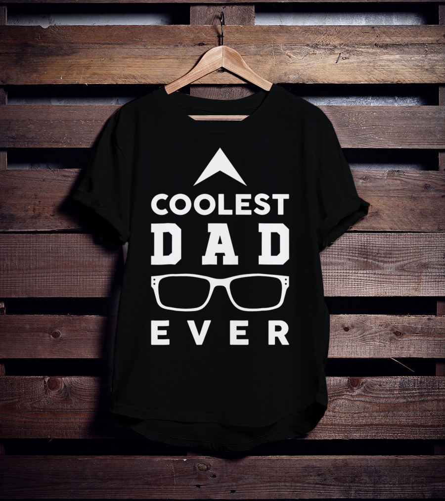 Coolest Dad Ever 15 Funny Glasses Arrow T-Shirt