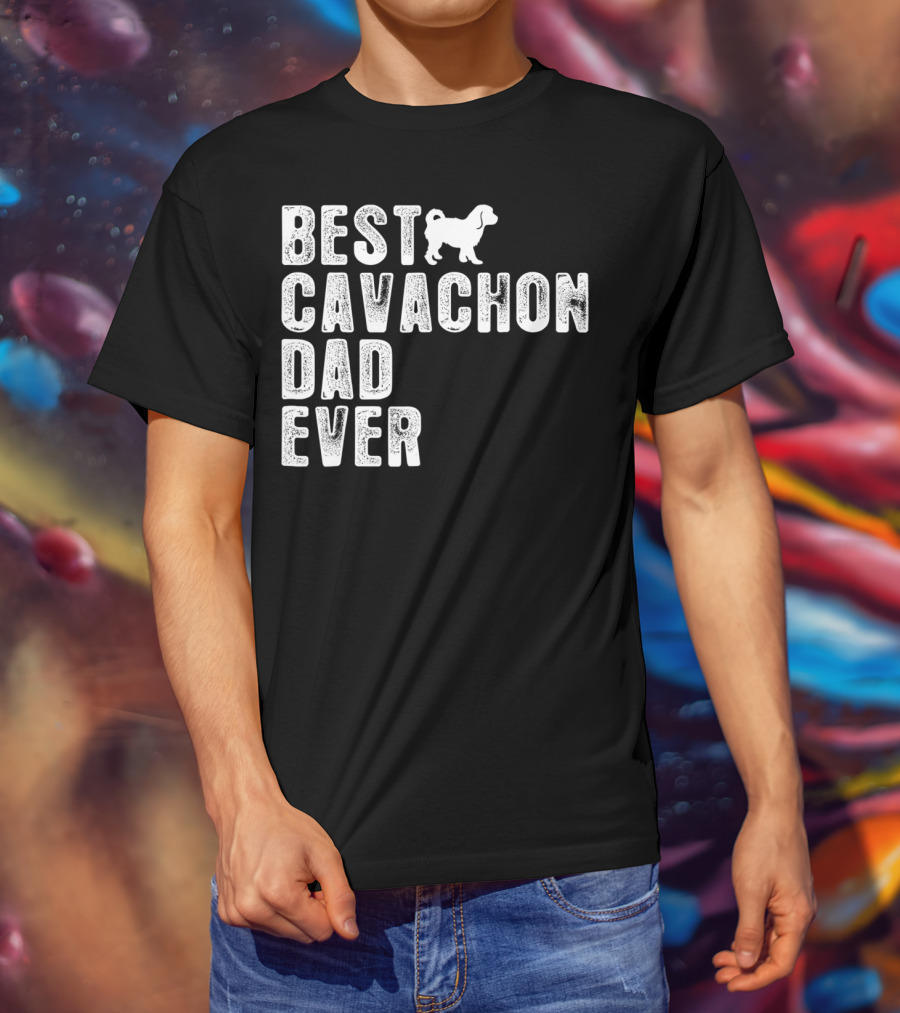 Best Cavachon Dad Ever Cavalier Bichon Mix T-Shirt