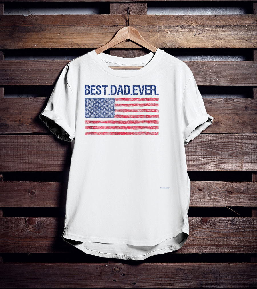 Best Dad Ever Cool Premium American Flag T-Shirt