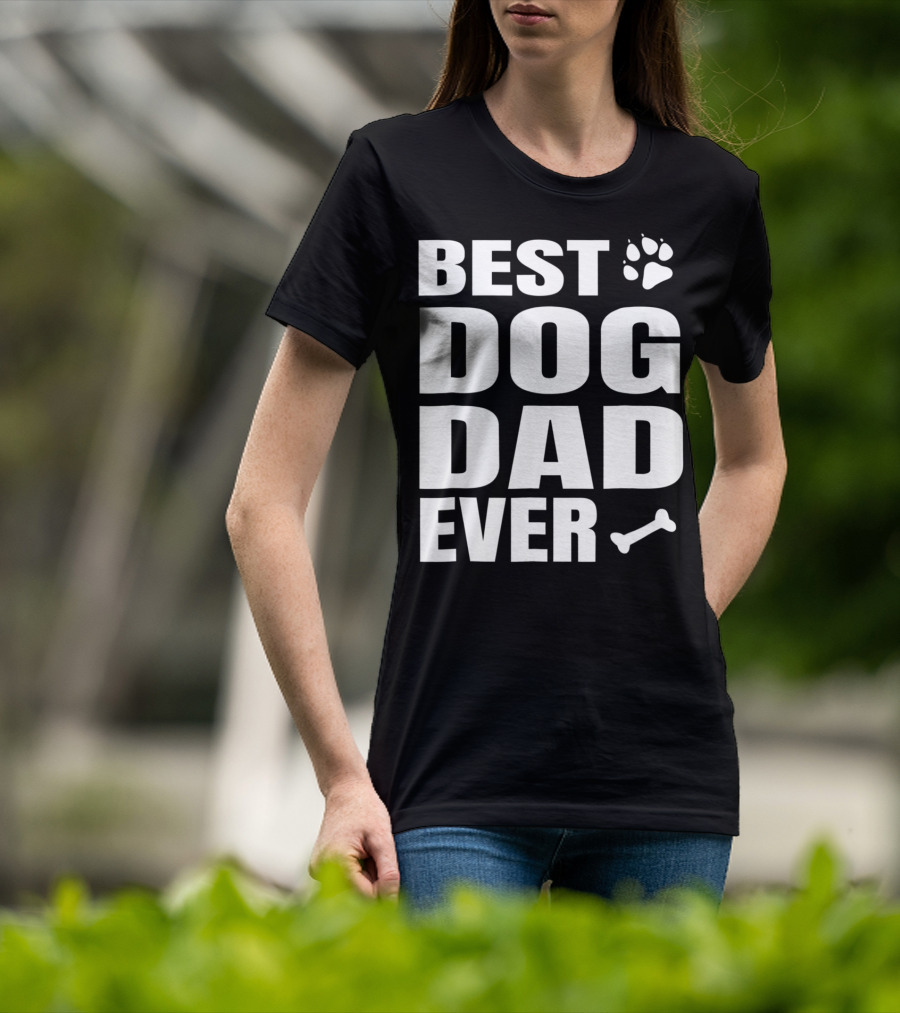 Best Dog Dad Ever Paw Bone Distressed Idea61 T-Shirt