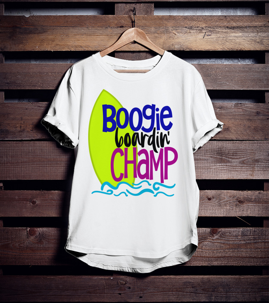 Boogie Boardin' Champ Surfing Summer Dad43 T-Shirt