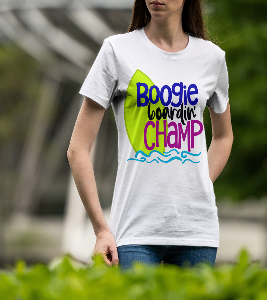 Boogie Boardin' Champ Surfing Summer Dad43 T-Shirt