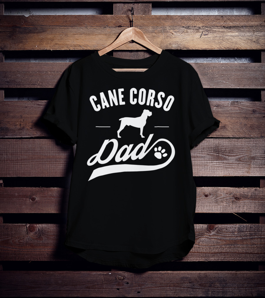 Cane Corso Dad Silhouette With Paw Prints T-Shirt