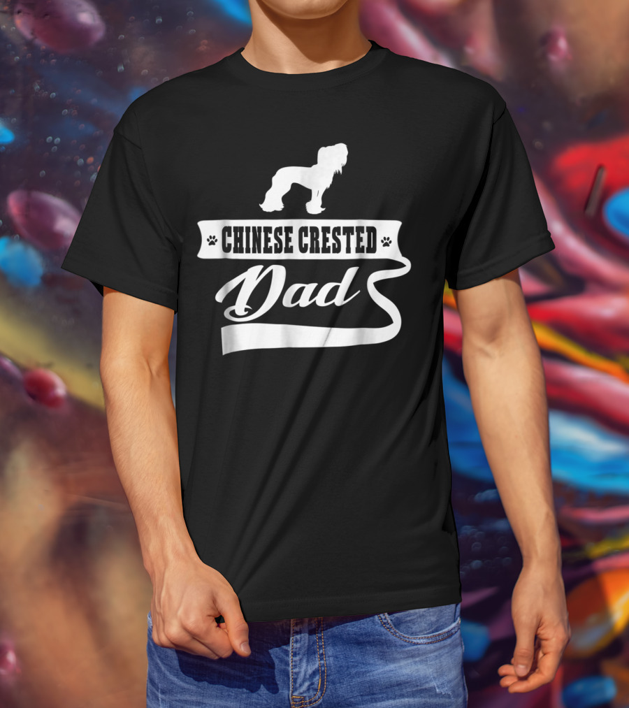 Chinese Crested Dog Dad Mens Animal Dogs T-Shirt